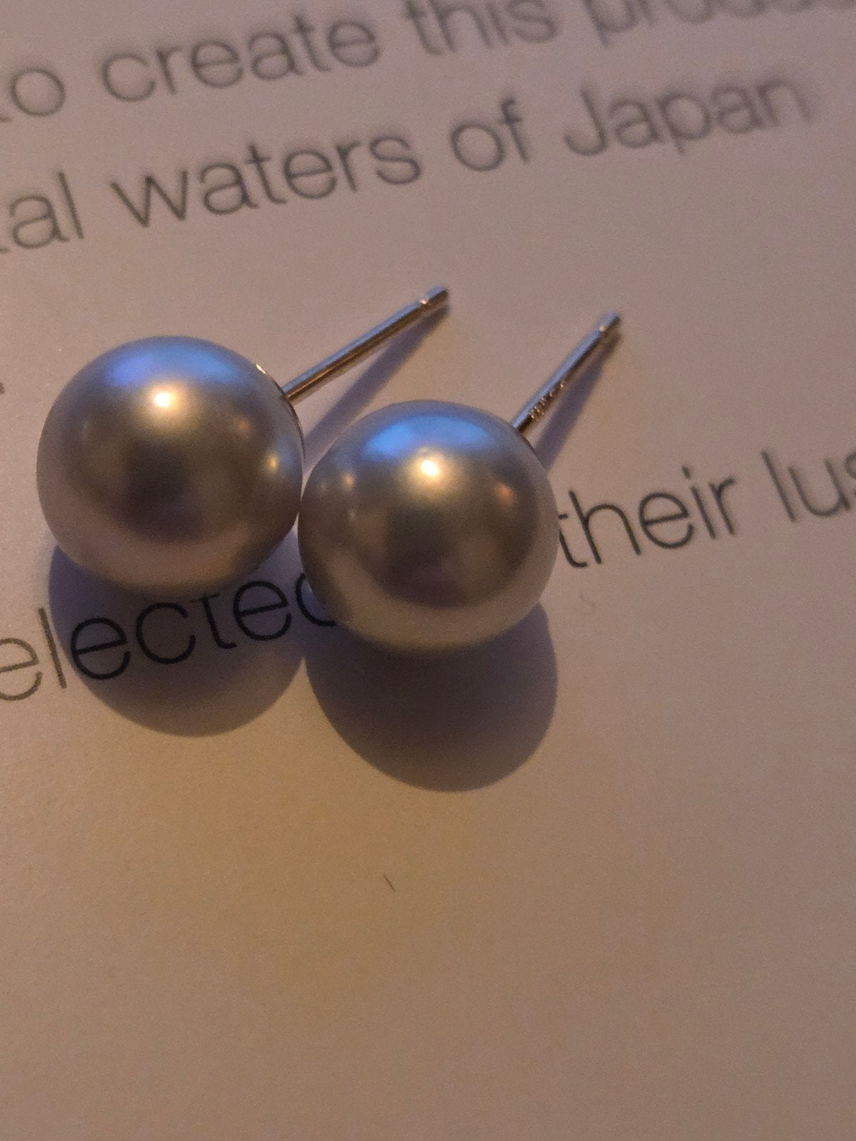 Akoya parel oorbellen 8x8.5mm met 14kt gouden push back, Wit, Nieuw, Ophalen of Verzenden, Met edelsteen