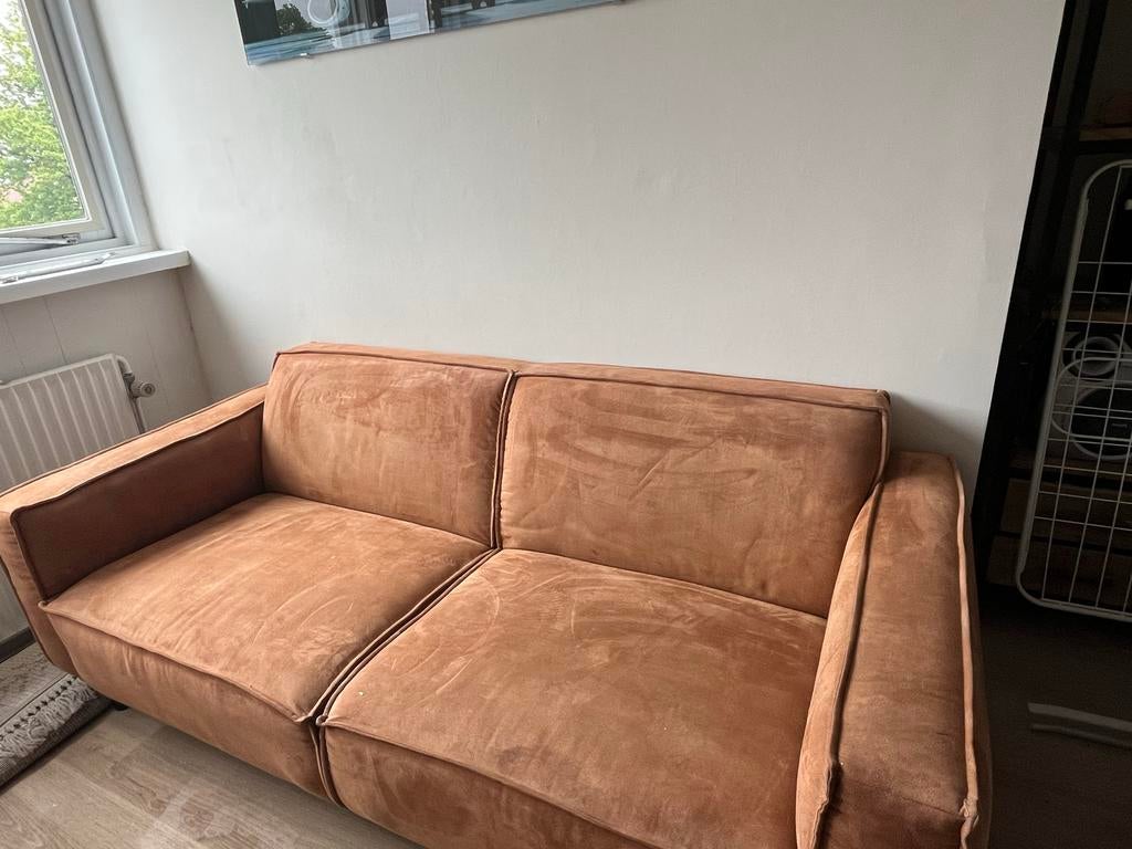 Comfortabele Umix bank cognac kleur, Huis en Inrichting, Banken | Bankstellen, Ophalen, Gebruikt, 150 tot 200 cm, Tweepersoons