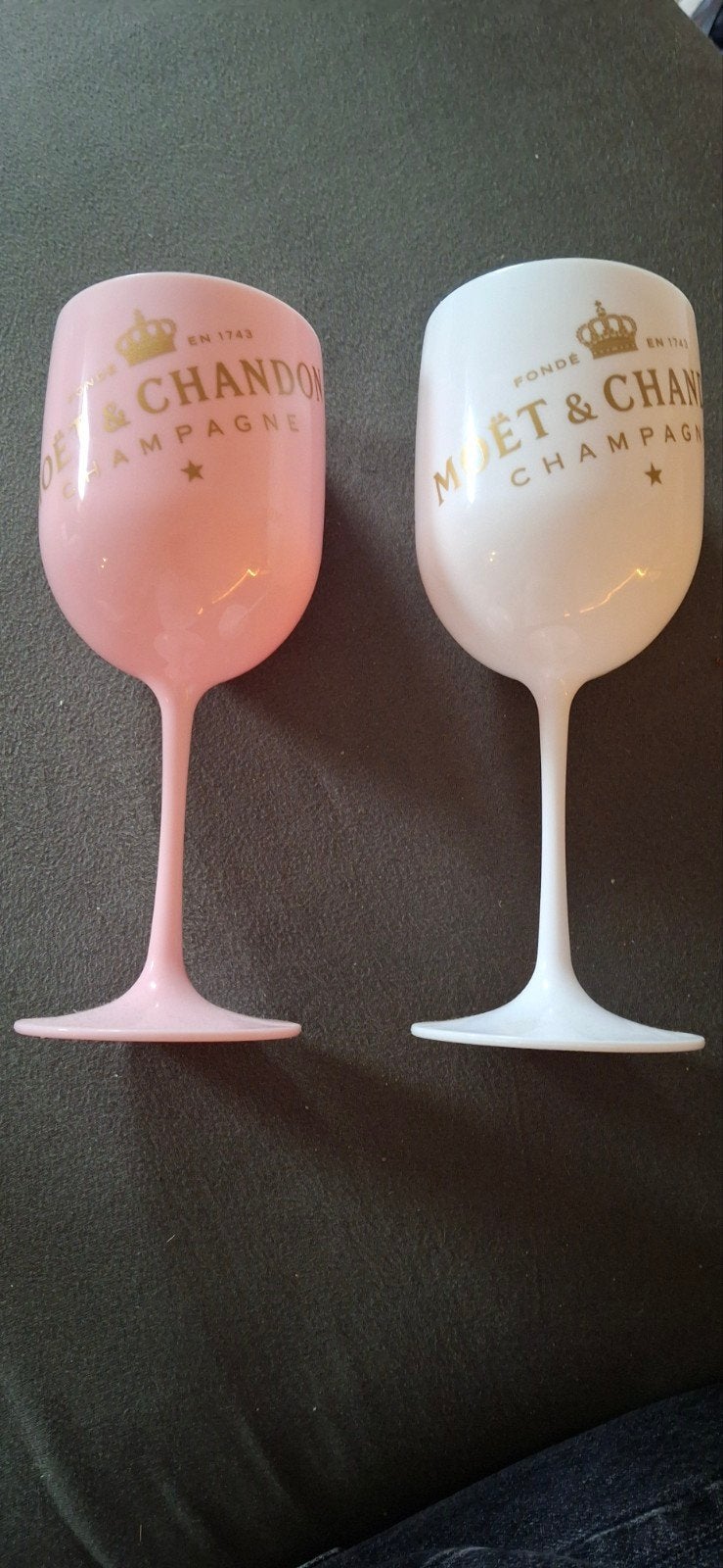 Moët & Chandon Champagne glazen - Roze en Wit, Overige typen, Kunststof, Ophalen of Verzenden, Zo goed als nieuw