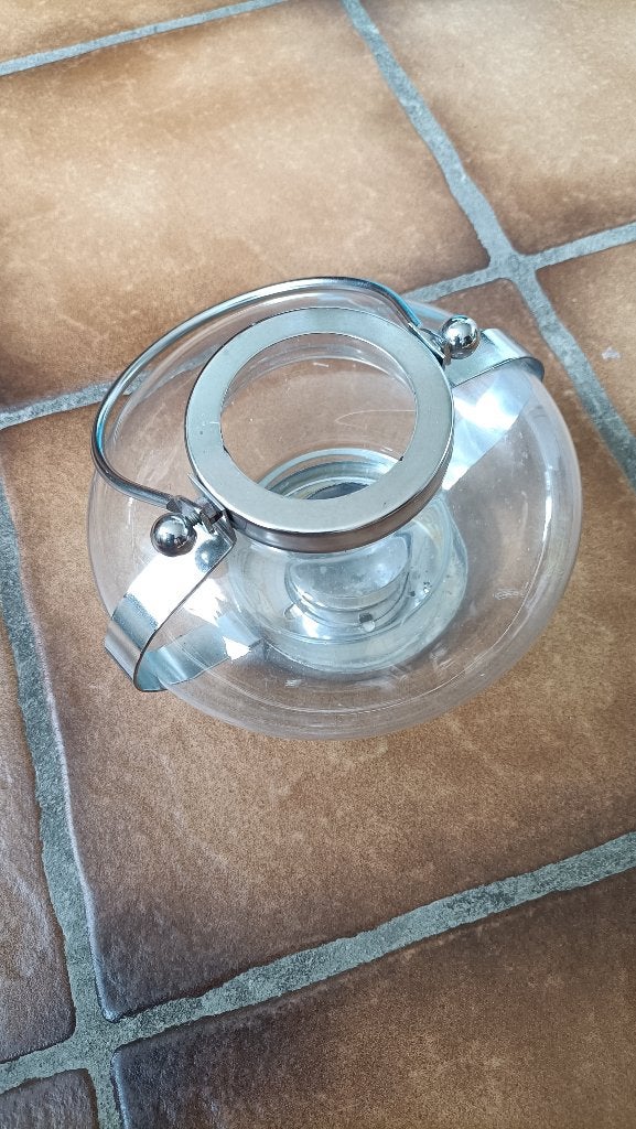 Glazen waxinelichthouder / windlicht., Huis en Inrichting, Woonaccessoires | Kandelaars en Kaarsen, Ophalen of Verzenden, Overige materialen