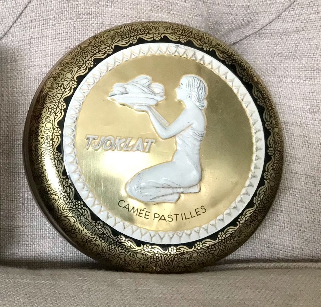 Vintage Tjoklat Camee Pastilles blik, rond, Ophalen of Verzenden, Gebruikt, Overige, Overige merken