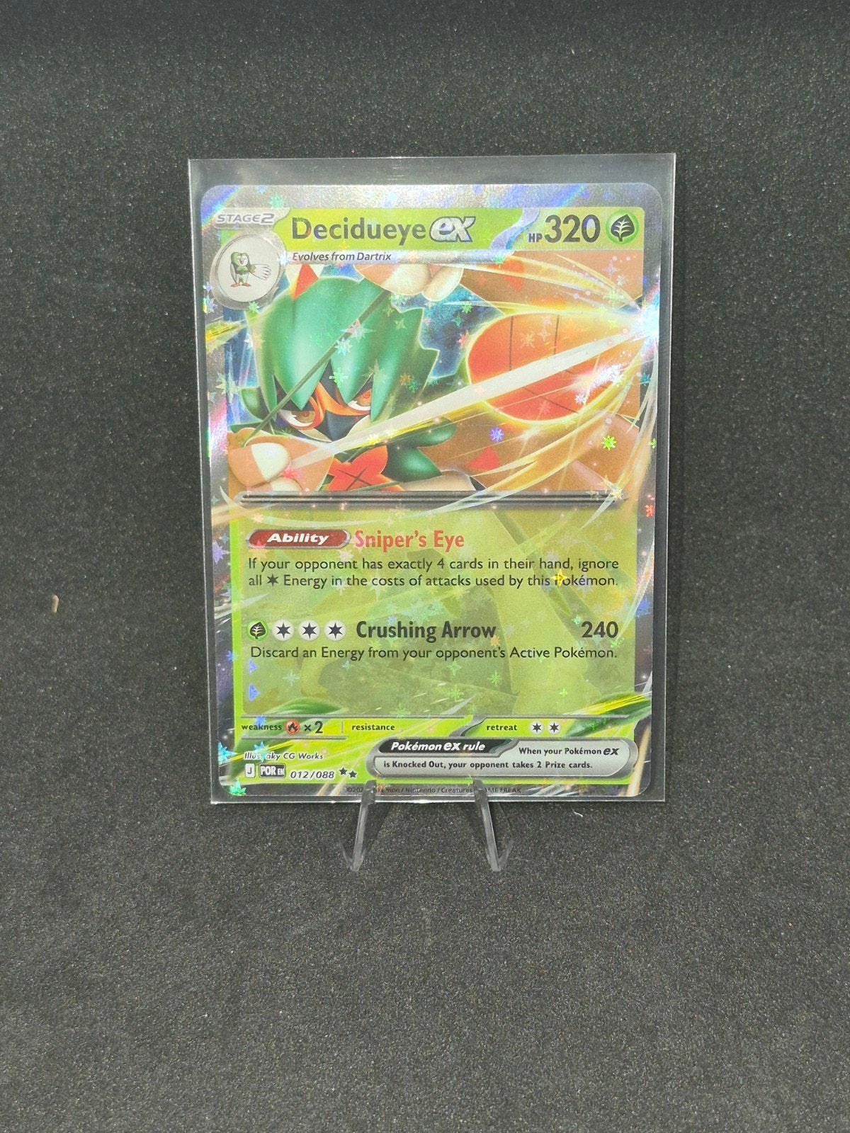 Decidueye EX Pokémon Kaart - Uitstekende Staat, Ophalen of Verzenden, Zo goed als nieuw, Losse kaart