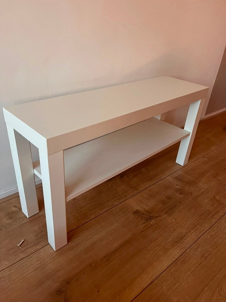 Wit Ikea tafeltje — laag en handig, Ophalen, Gebruikt, 50 tot 100 cm, 25 tot 50 cm