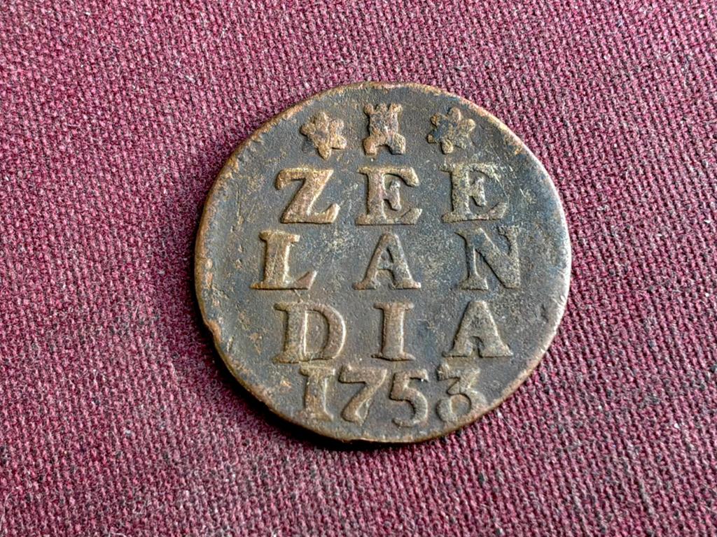 Schaarsere duit 1753, Postzegels en Munten, Ophalen of Verzenden, Overige landen
