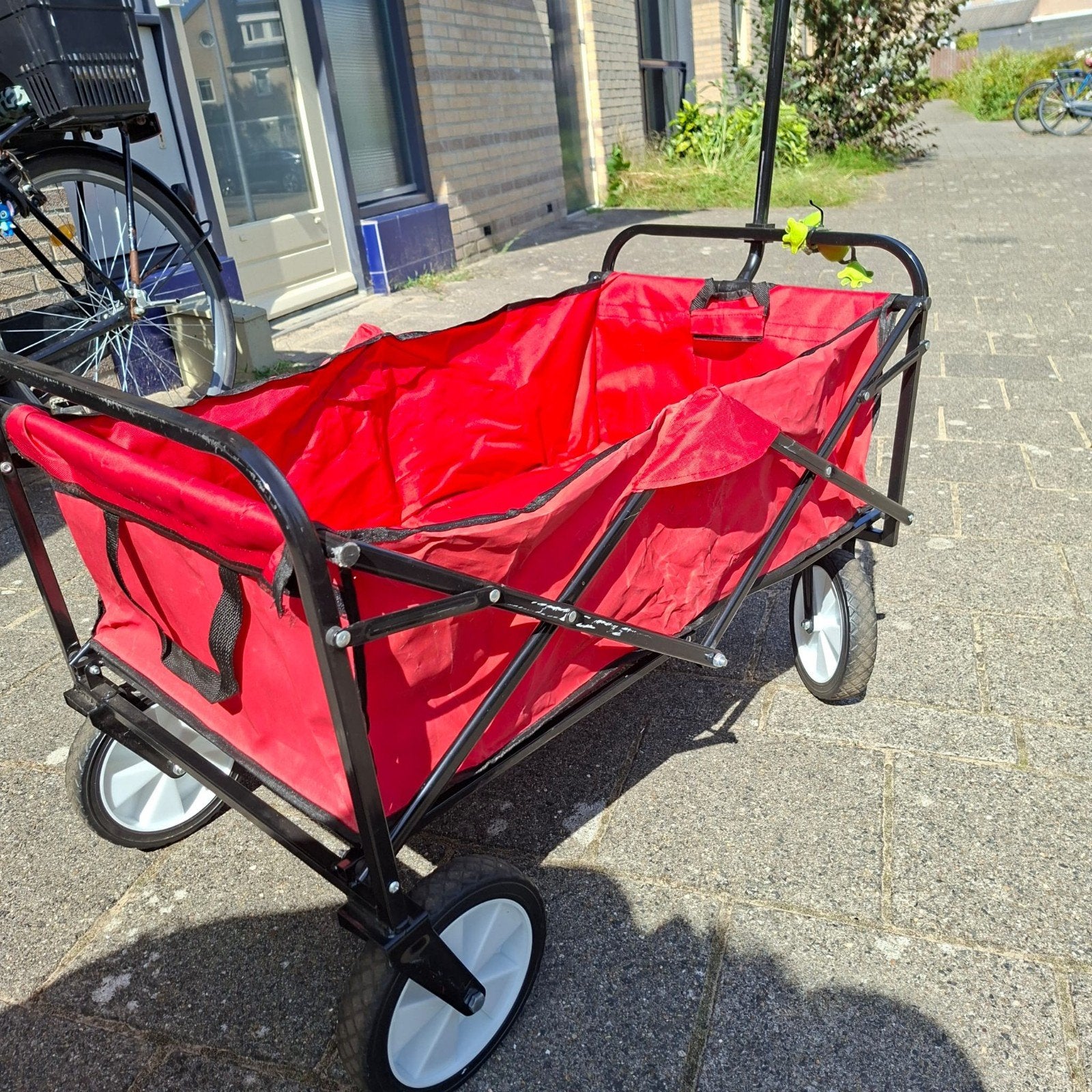 rode bolderwagen, Ophalen, Opvouwbaar, Gebruikt