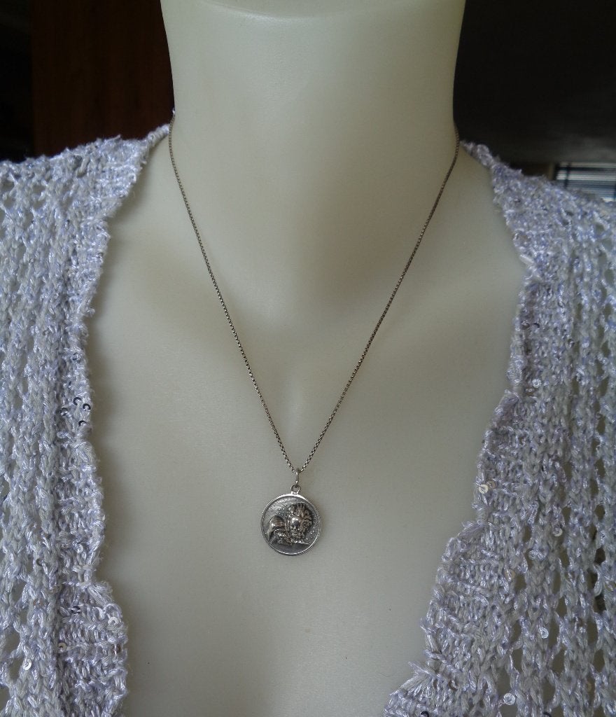 zilveren ketting met sterrenbeeld waterman [043], Met hanger, Verzenden, Zo goed als nieuw, Zilver