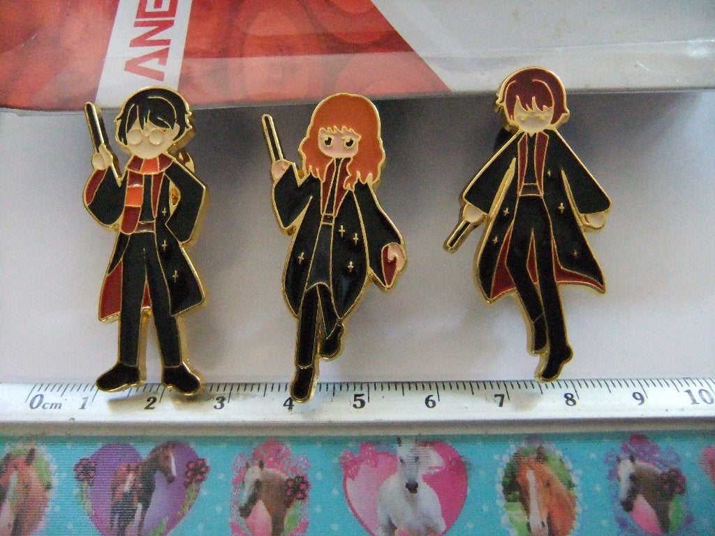 3metalenHarry Potter Speldjes Set - Harry, Ron en Hermelien, Verzenden, Nieuw, Figuurtje, Speldje of Pin
