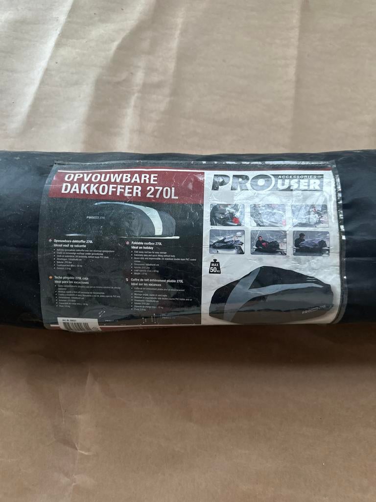 PROUSER Opvouwbare Dakkoffer 270L - Ideaal voor vakantie, Ophalen of Verzenden, Gebruikt