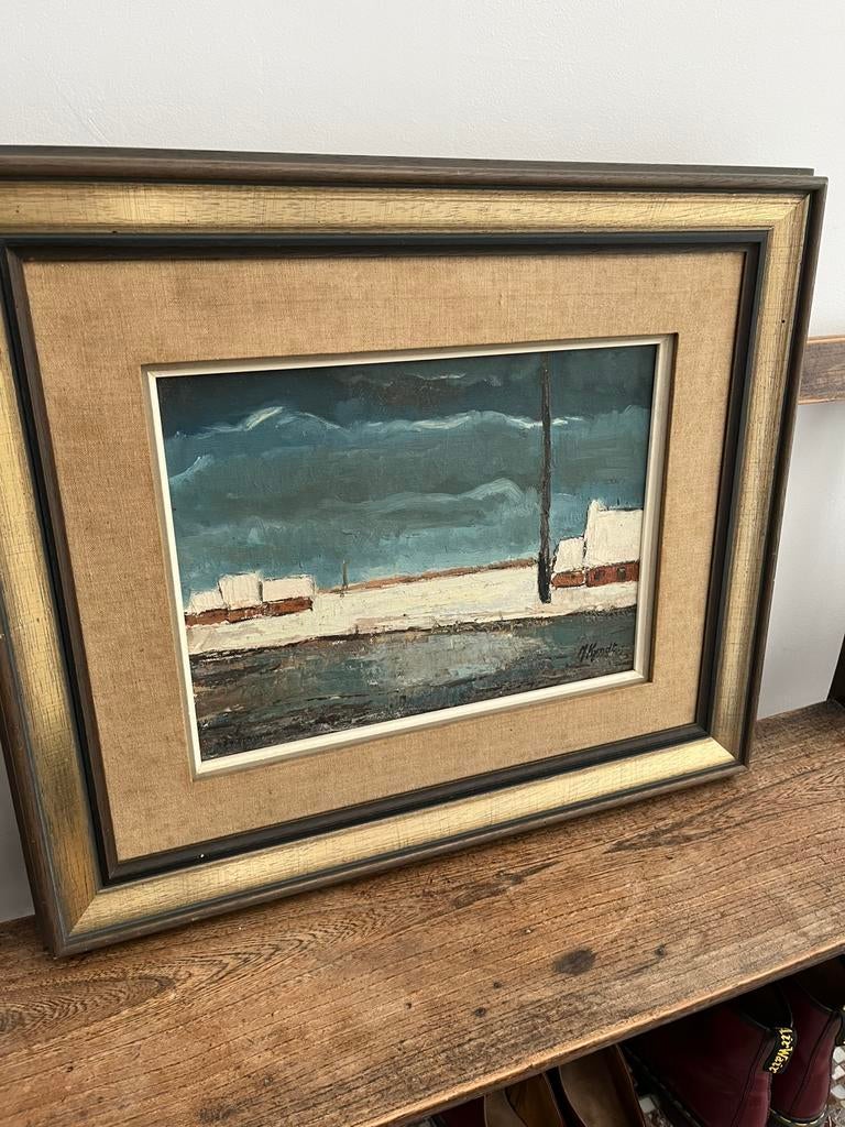 KUNST SCHILDERIJ OLIE OP DOEK ALBERT KYNDT LANDSCHAP, Ophalen of Verzenden