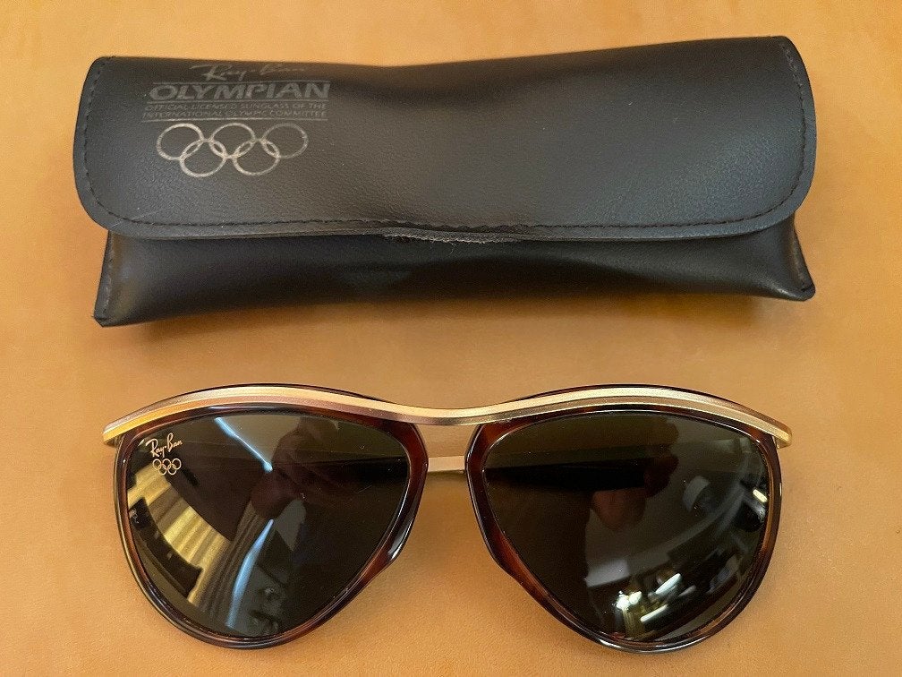 Vintage B&L Ray-Ban Olympian Aviator zonnebril OLYMP01l, Ray-Ban USA, Zonnebril, Bruin, Ophalen of Verzenden