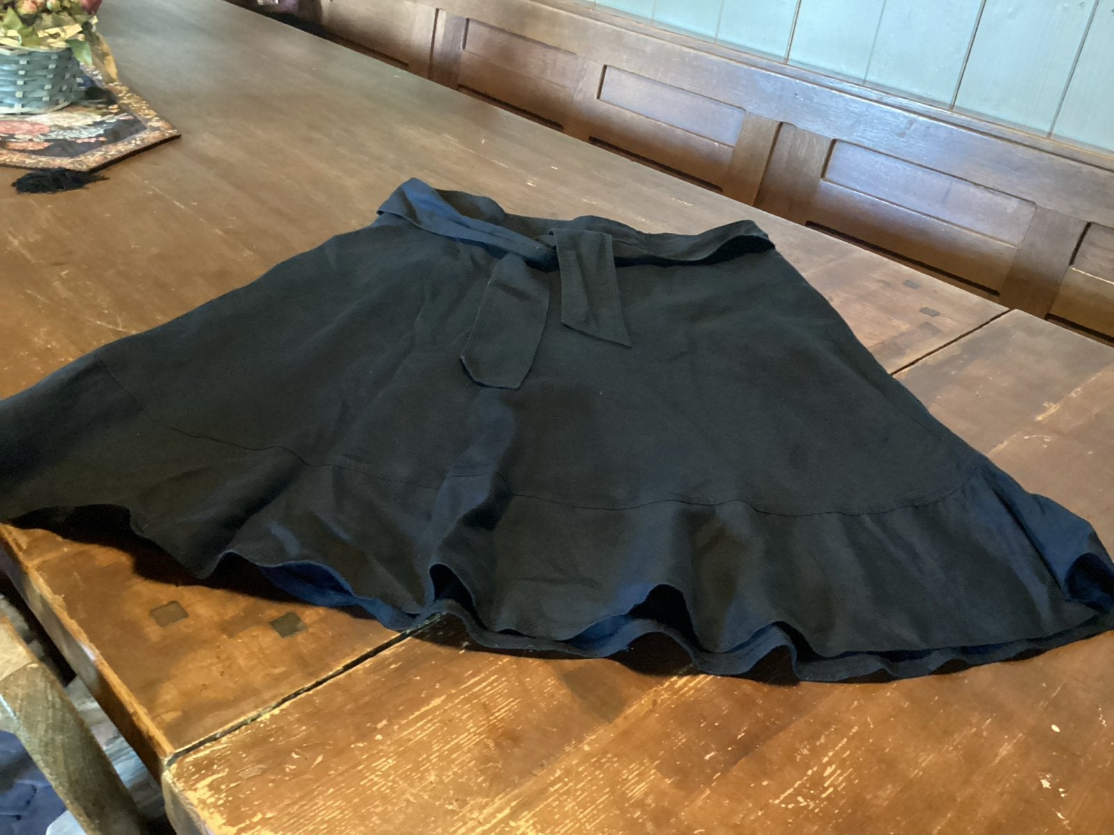 La Ligna Zwarte Linnen Rok Maat 44 ZGAN €10, Kleding | Dames, Ophalen of Verzenden, Zo goed als nieuw, Maat 42/44 (L), Zwart