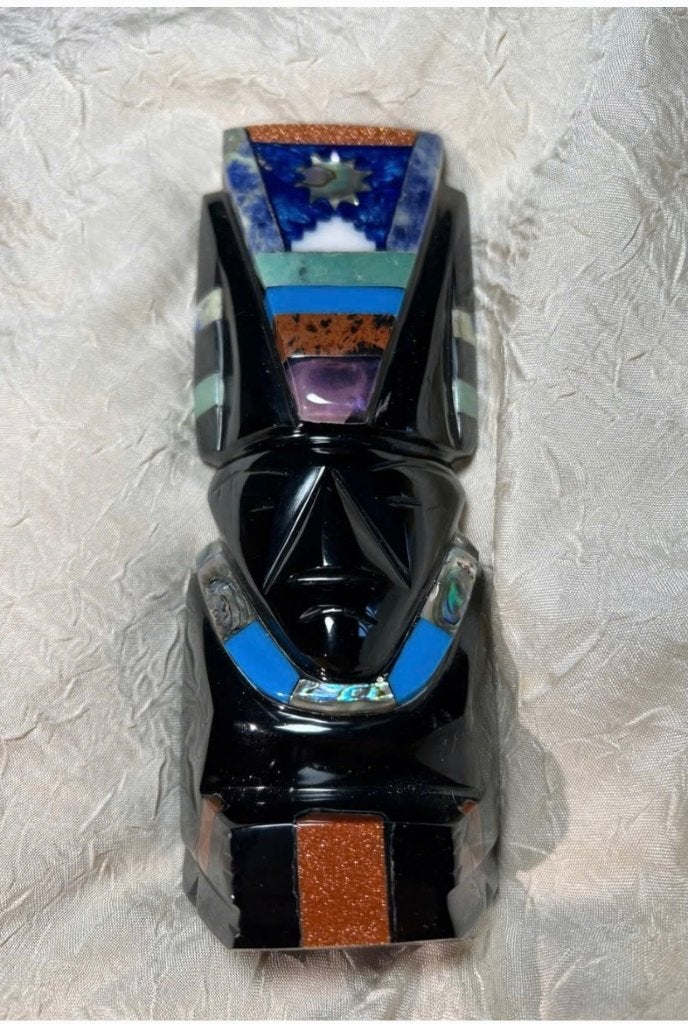 Edelsteen Maya Inca Beeld vele edelstenen obsidiaan en ander, Sieraden, Tassen en Uiterlijk, Ophalen of Verzenden, Zo goed als nieuw