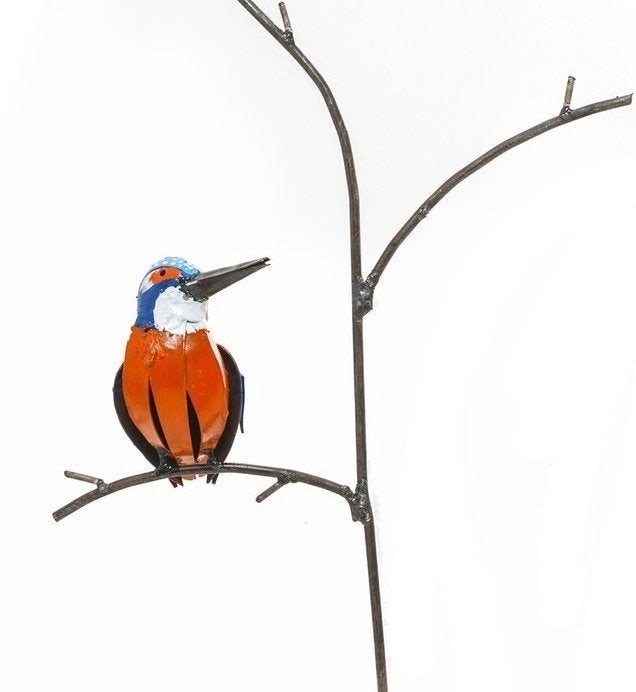 IJSVOGEL OP TAK - STREET ART - FAIRTRADE - HANDMADE