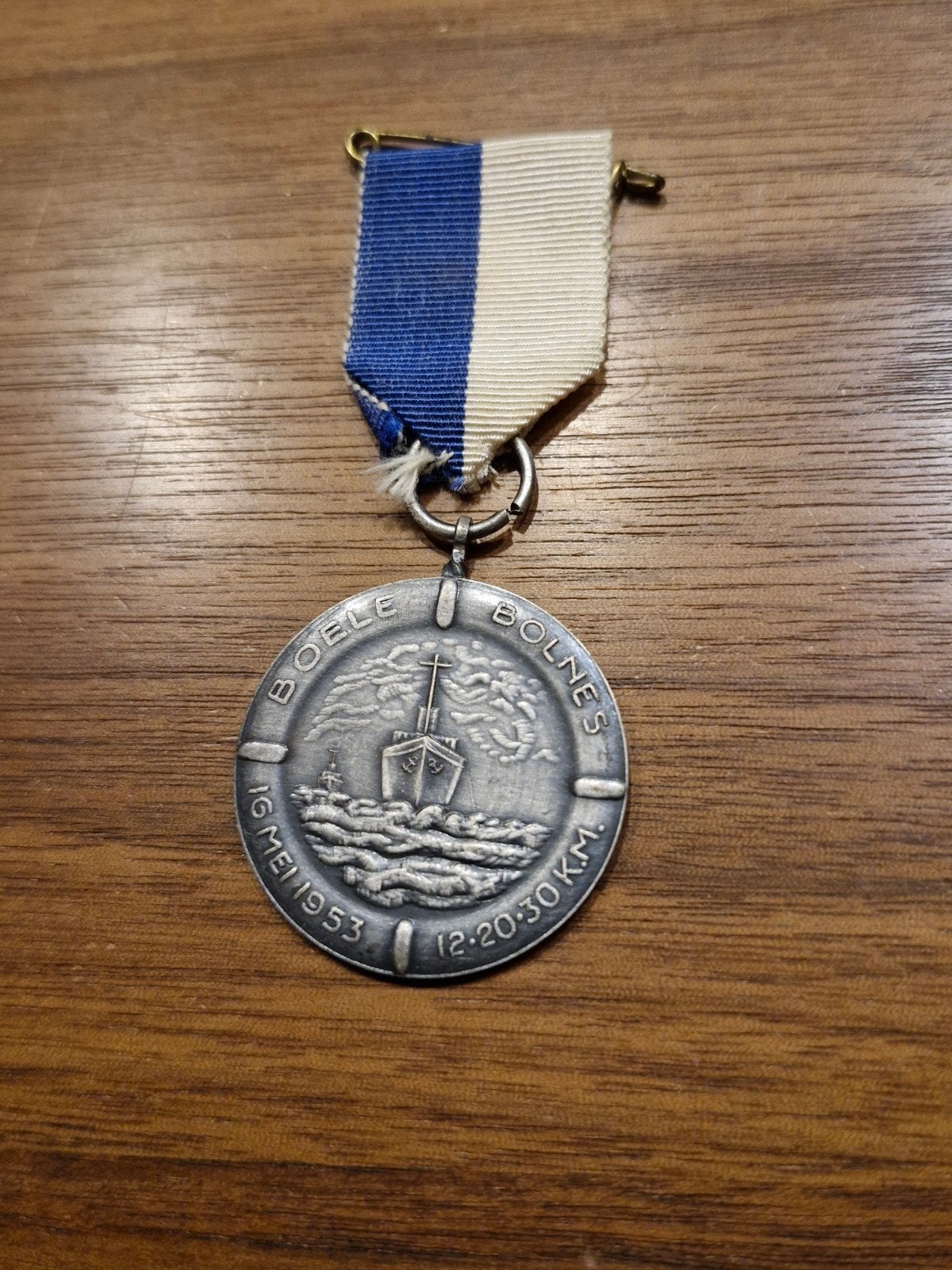 216 Boeles Bolnes Medaille 1953 - 12-20-30 KM, Ophalen of Verzenden, Overige materialen