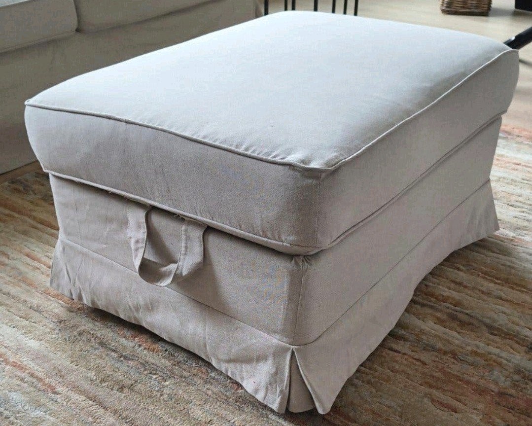 Ikea Ektorp poef hoes Hallarp beige, Ikea Ektorp Hallarp, Ophalen of Verzenden, Zo goed als nieuw, Stof