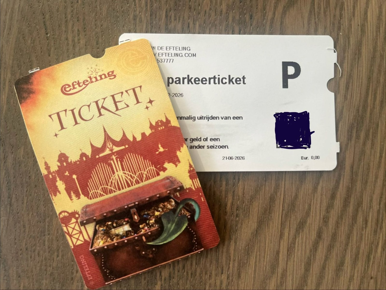 Parkeer ticket Efteling, Twee personen, Overige soorten, Pretpark