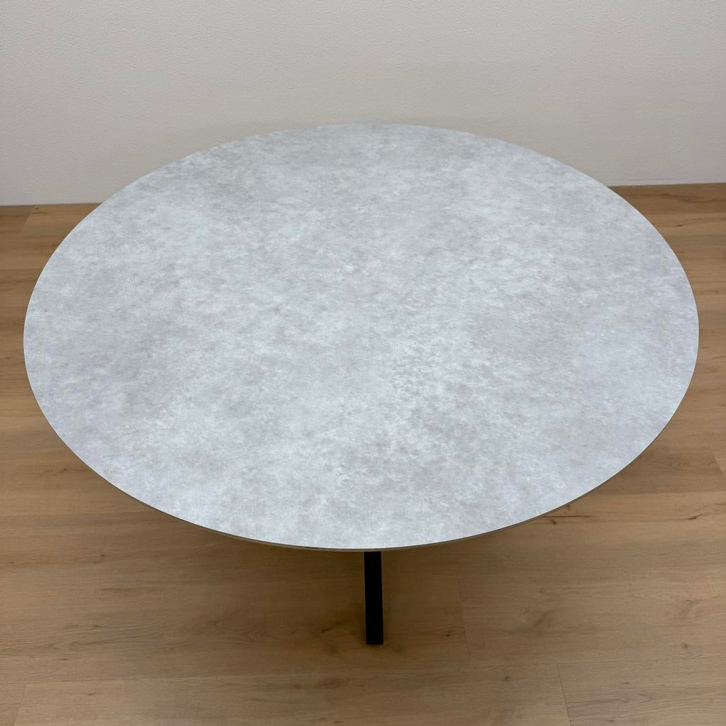 Ronde eettafel HPL Marmer 130cm - Direct Leverbaar, Rond, Ophalen of Verzenden, Zo goed als nieuw, Vijf personen of meer