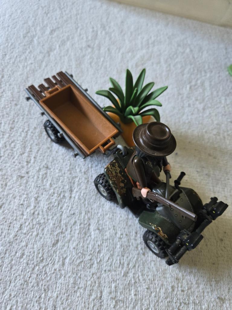 Playmobil Jager met Quad en Aanhanger, Ophalen of Verzenden, Gebruikt, Complete set
