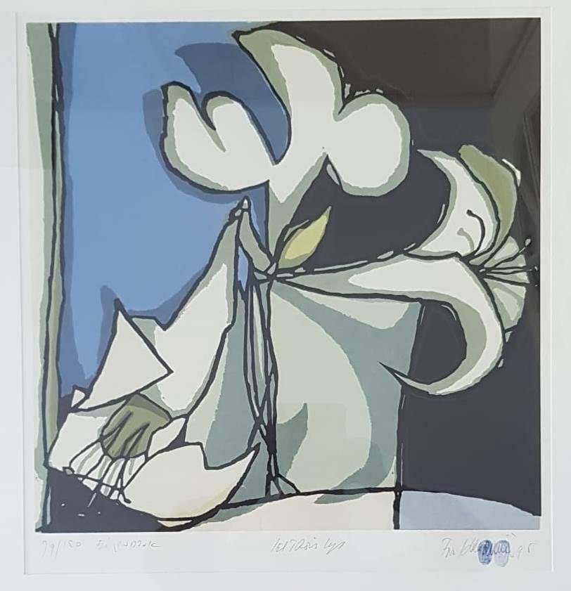 Fon Klement (1930) Boardsnede " Les Trois Lys " Ges Gen Ged, Antiek en Kunst, Kunst | Litho's en Zeefdrukken, Ophalen of Verzenden