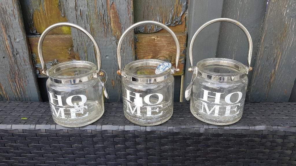 3 brocante glazen emmertjes Glass Home decor. S17