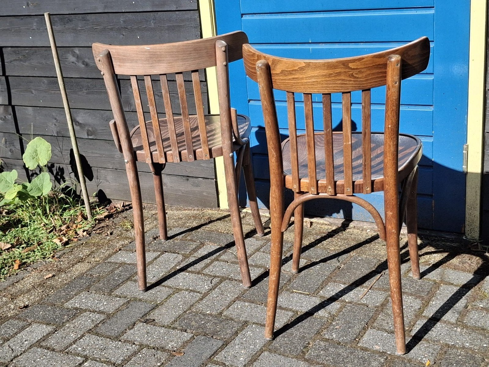 Set van 2 vintage caféstoelen, Ophalen of Verzenden