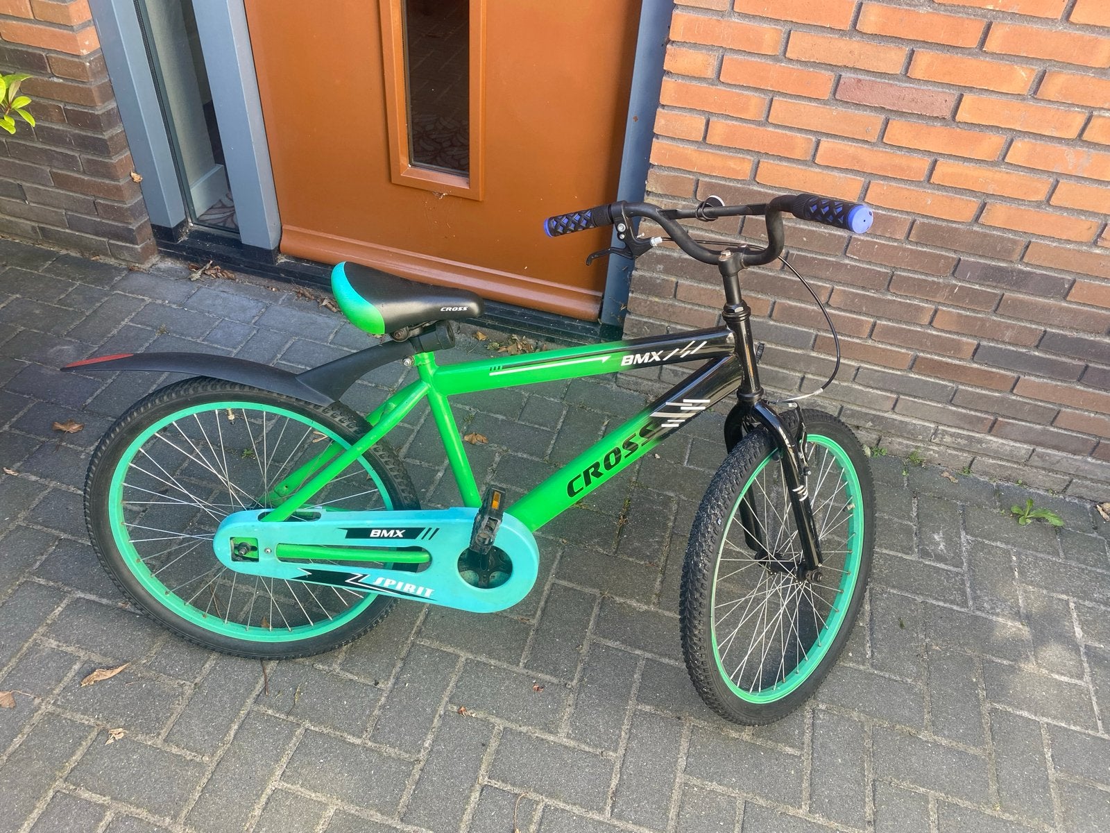BMX Cross Spirit  - Groen/Zwart, Fietsen en Brommers, Ophalen, Staal, Velgrem, Voetsteunen