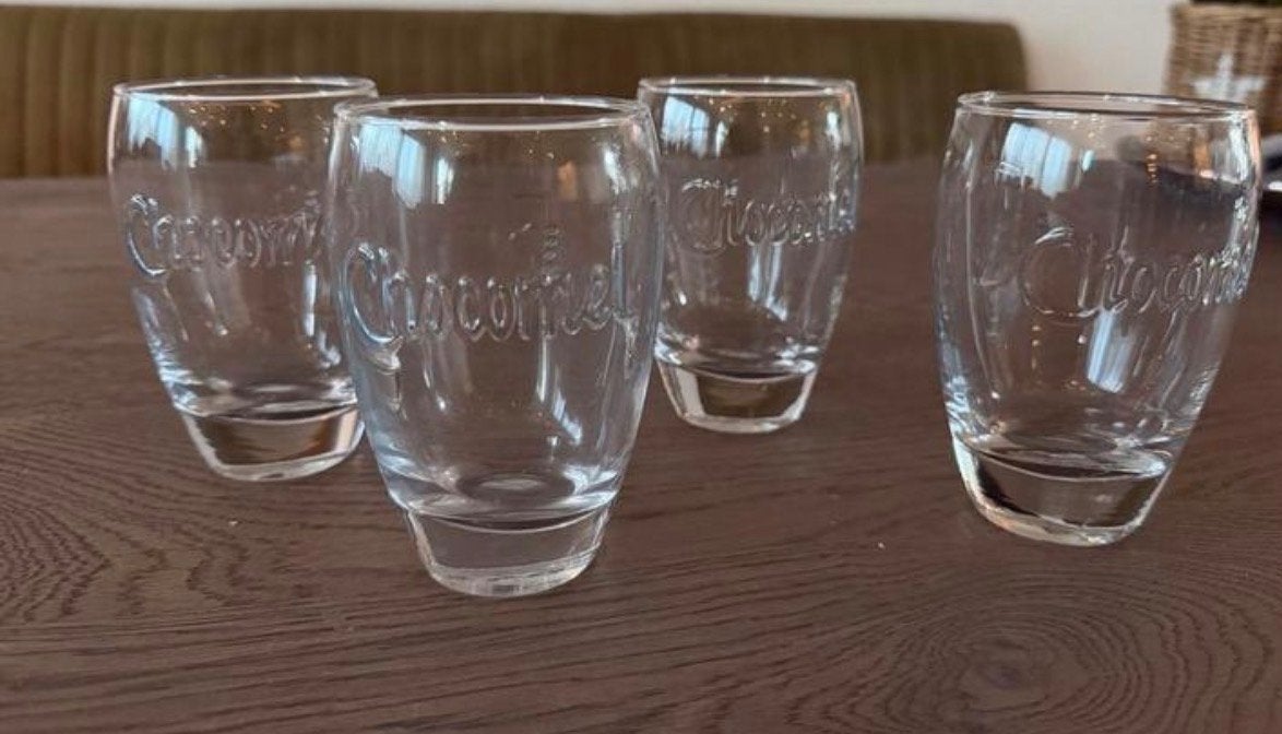 Chocomel Glazen - Set van 4, Glas of Glazen, Overige merken, Ophalen of Verzenden, Modern