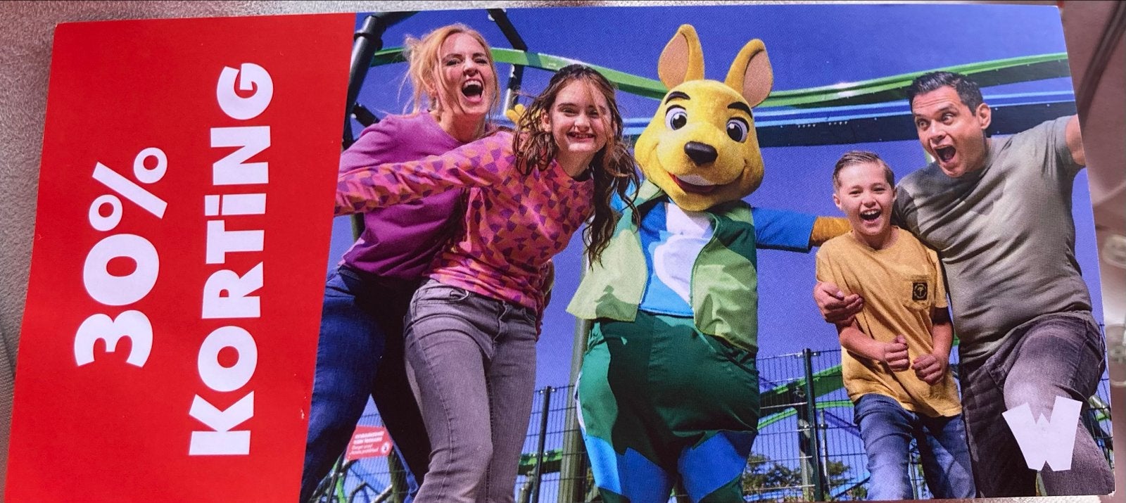 Walibi ticket 30% korting juli, augustus, september, Eén persoon, Kortingskaart