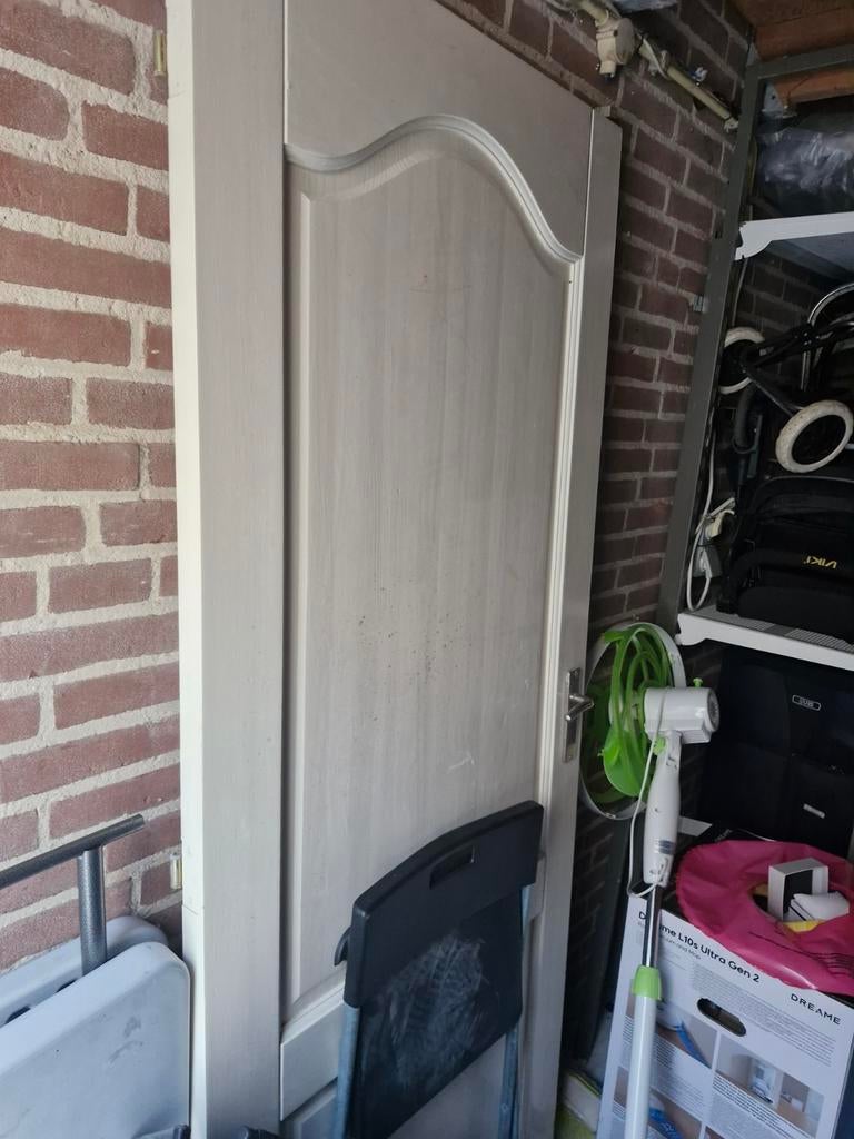 Gratis ophalen 83x192 Witte binnendeur met klassiek, Ophalen, Gebruikt, 80 tot 100 cm, Binnendeur