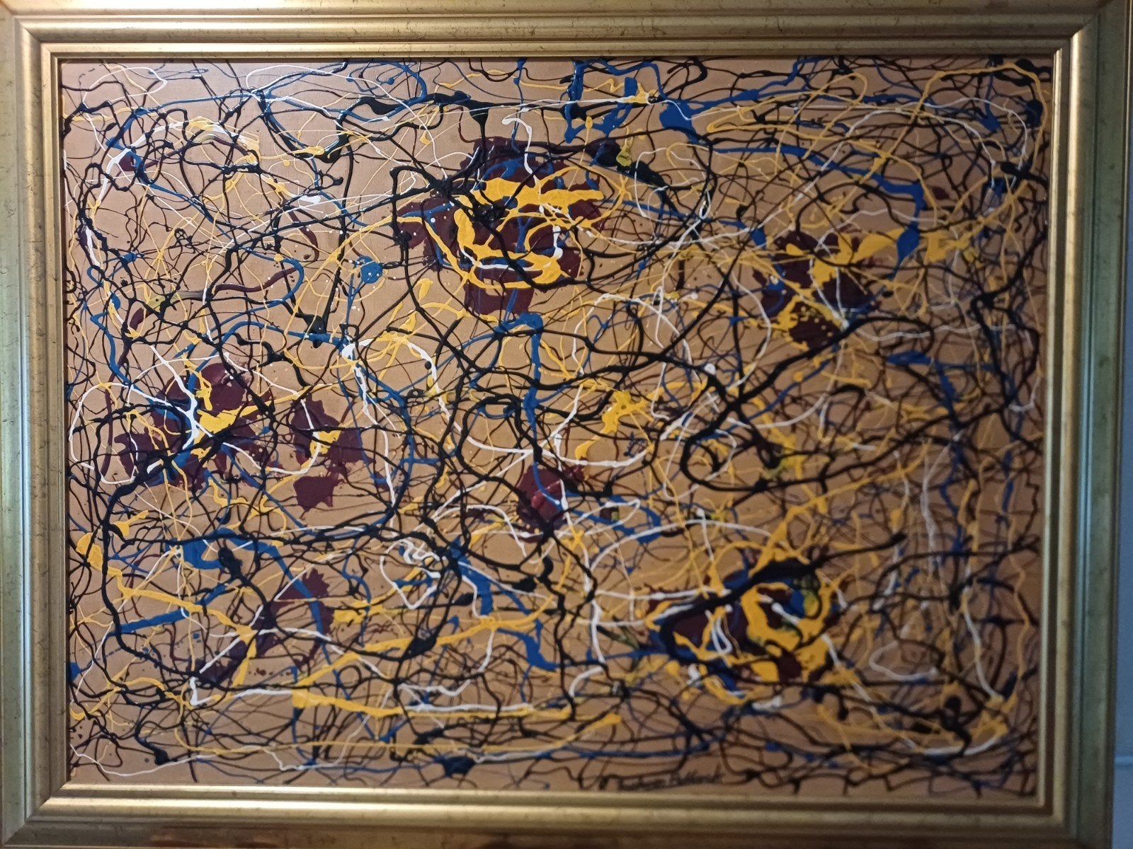 apart olieverf gesigneerd jackson Pollock op paneel, Ophalen of Verzenden