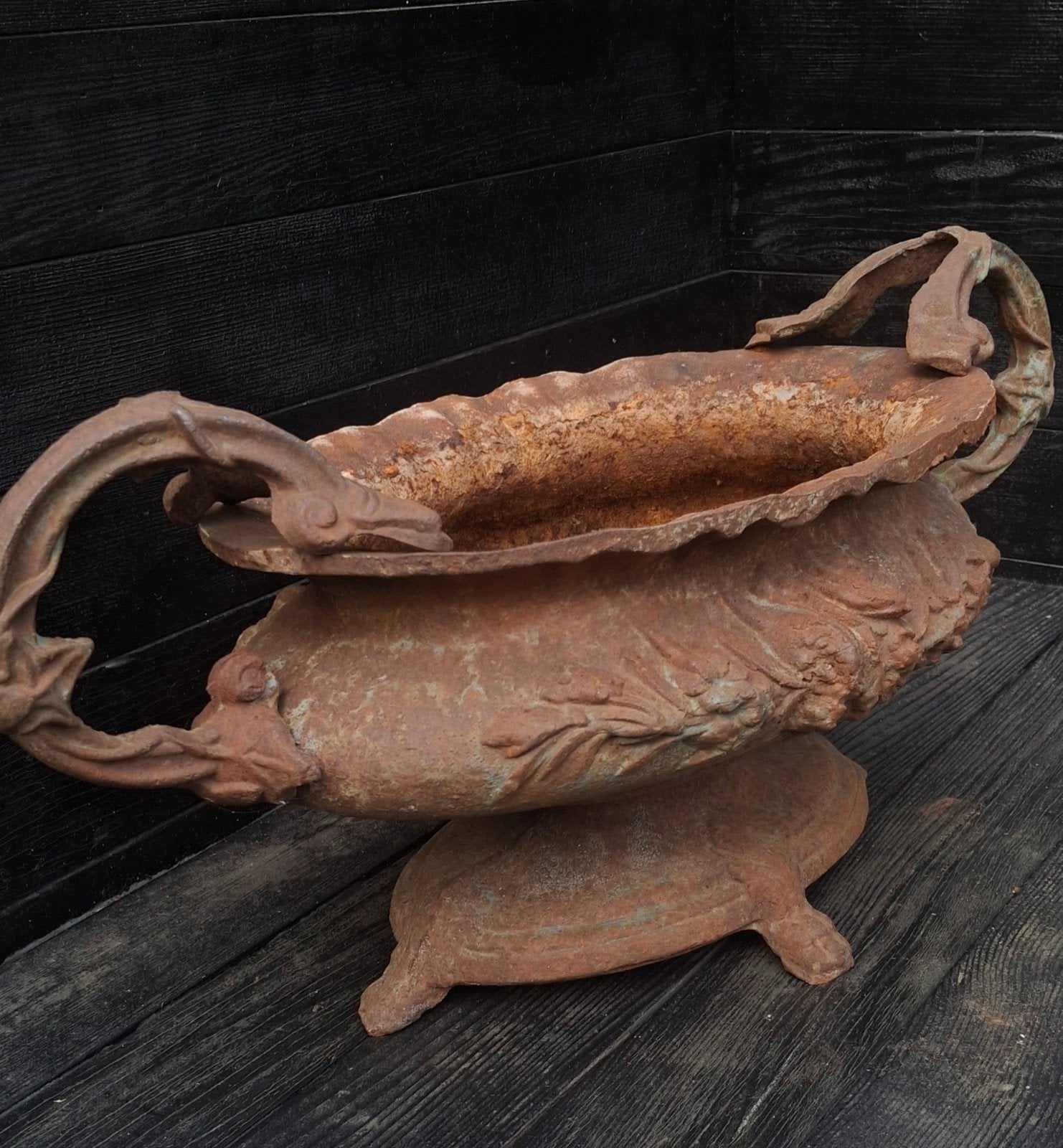 Antieke gietijzeren franse jardiniere, Antiek en Kunst, Ophalen of Verzenden