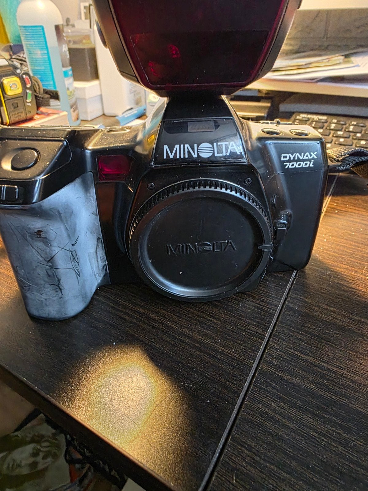 Minolta Dynax 7000i Spiegelreflexcamera met 3 lenzen, Ophalen of Verzenden