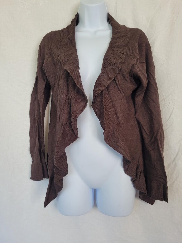 Mooi donkerbruin damesvest met roesje mt M merk No Mans Land, Kleding | Dames, Truien en Vesten, Maat 38/40 (M), Bruin, ., Ophalen of Verzenden