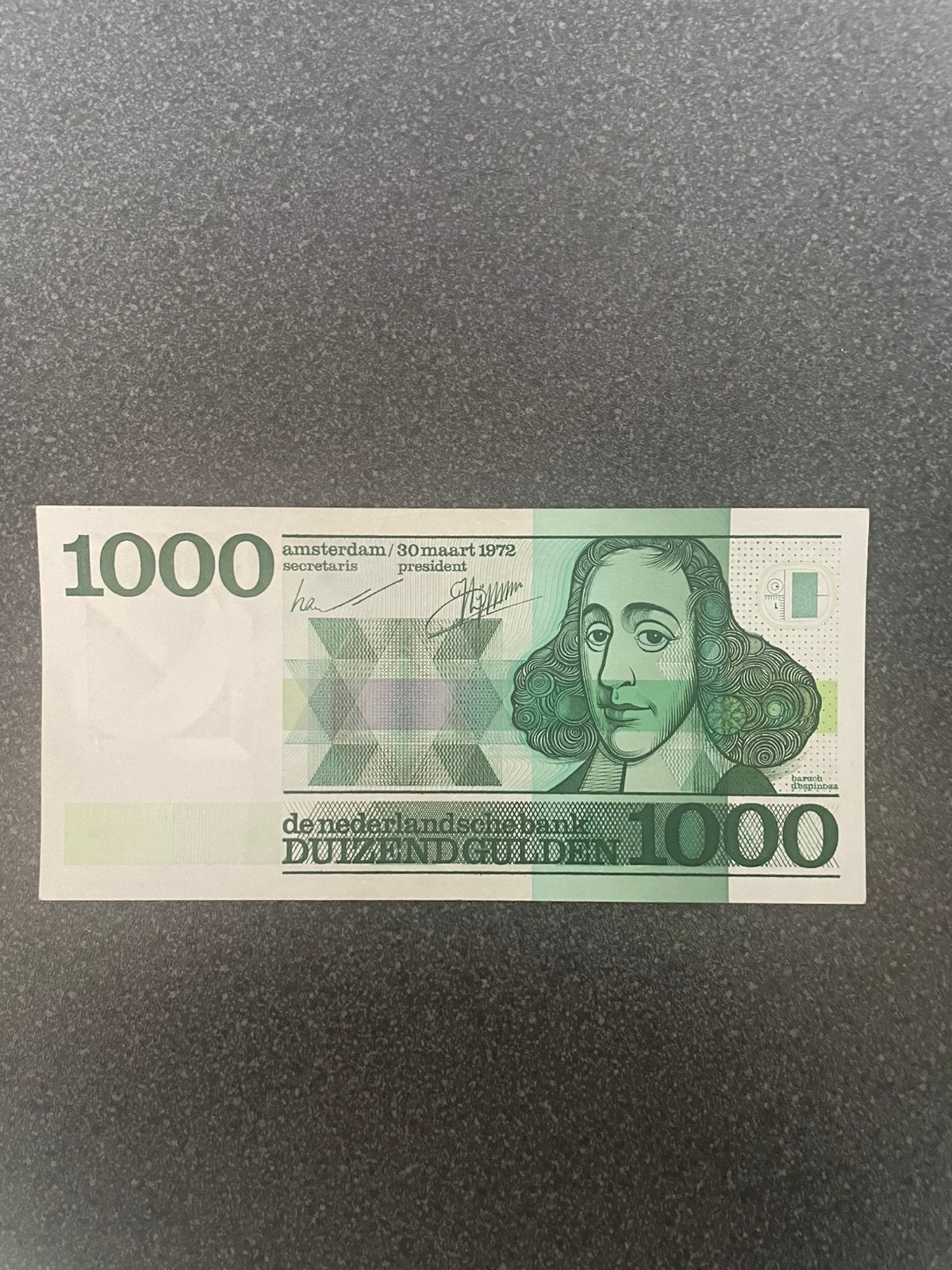 1000 gld 1972 Spinoza prachtig plus!, Ophalen of Verzenden, 5 gulden