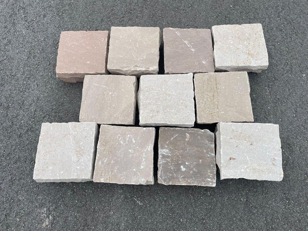 Kandla Multicolor 14x14x5-7 cm / €40,- / 9,99 m2 beschikbaar, Tuin en Terras, Nieuw, Natuursteen, Terrastegels, 5 tot 10 m²