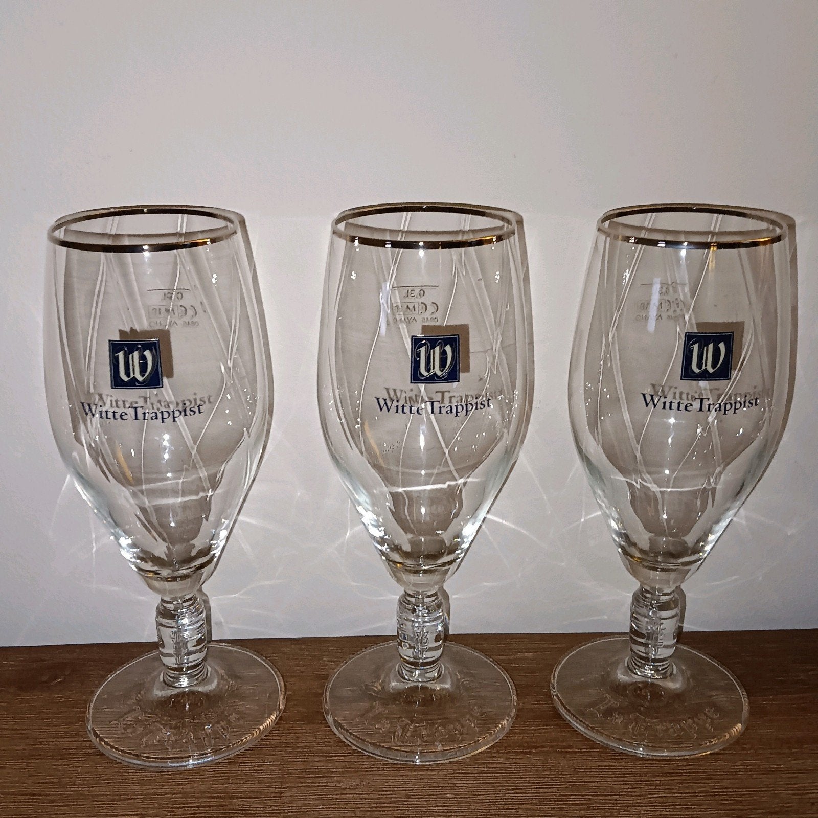 La Trappe Witte Trappist bierglazen - Set van 3, Ophalen of Verzenden, Gebruikt, Glas of Glazen