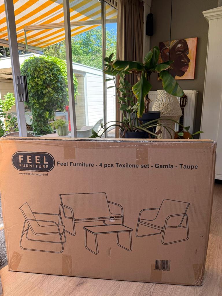 Loungeset, tuinset, balkonset, 4 zitplaatsen, Textileen, Nieuw, Ophalen of Verzenden