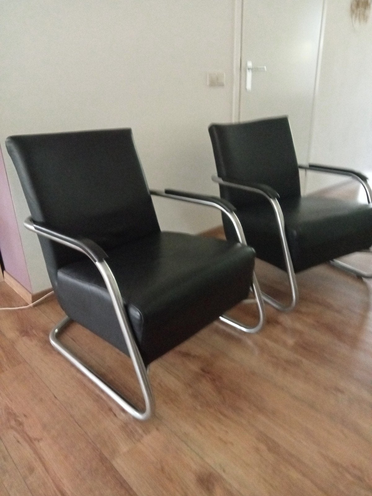 Eijerkamp stoelen, leer, nette staat, chromen frame, Ophalen, Zo goed als nieuw, Leer