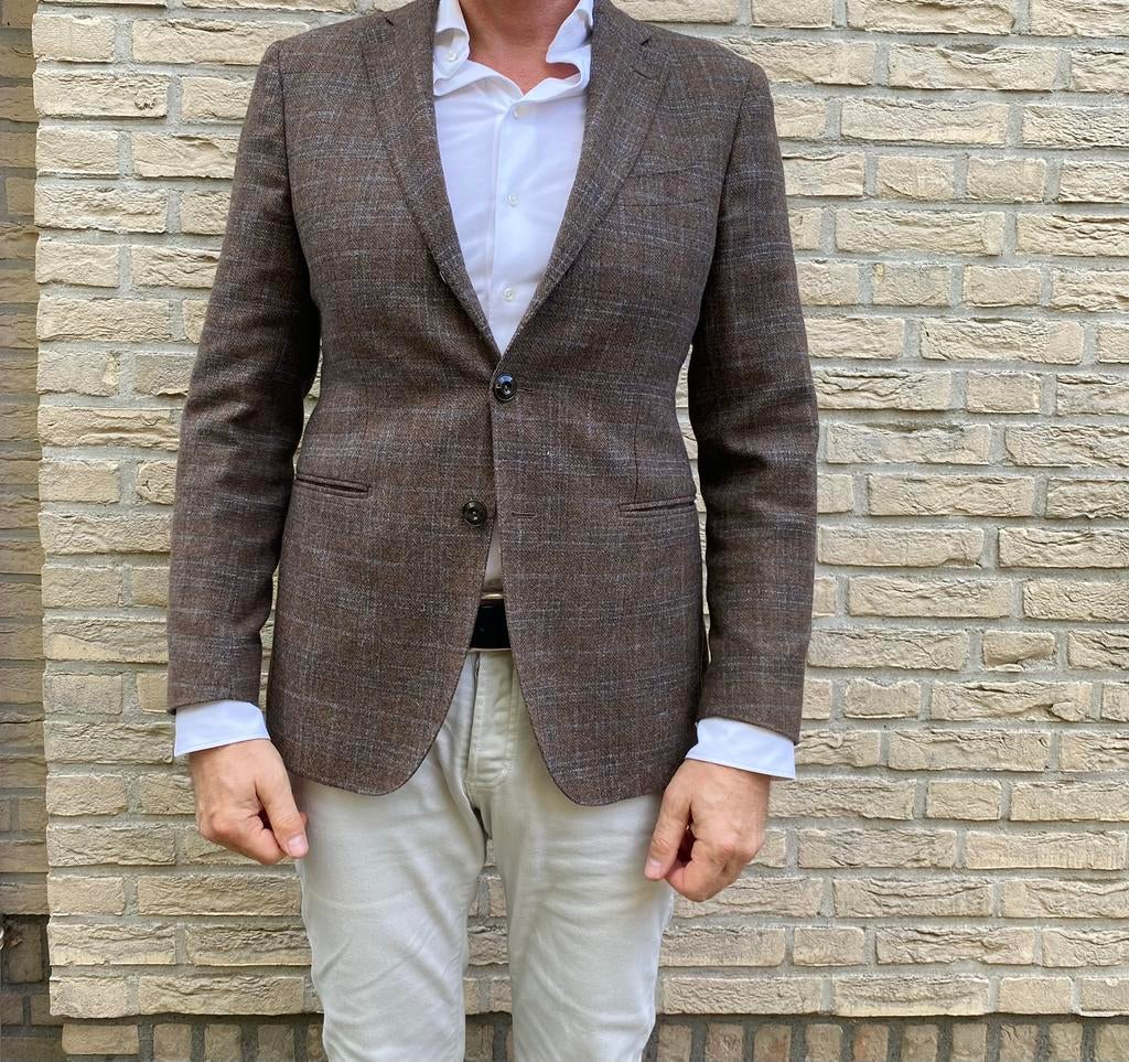 Colbert Sartoria Latorre bruin geruit 100% wol maat 50 zgan, Ophalen of Verzenden, Zo goed als nieuw, Maat 48/50 (M), Bruin
