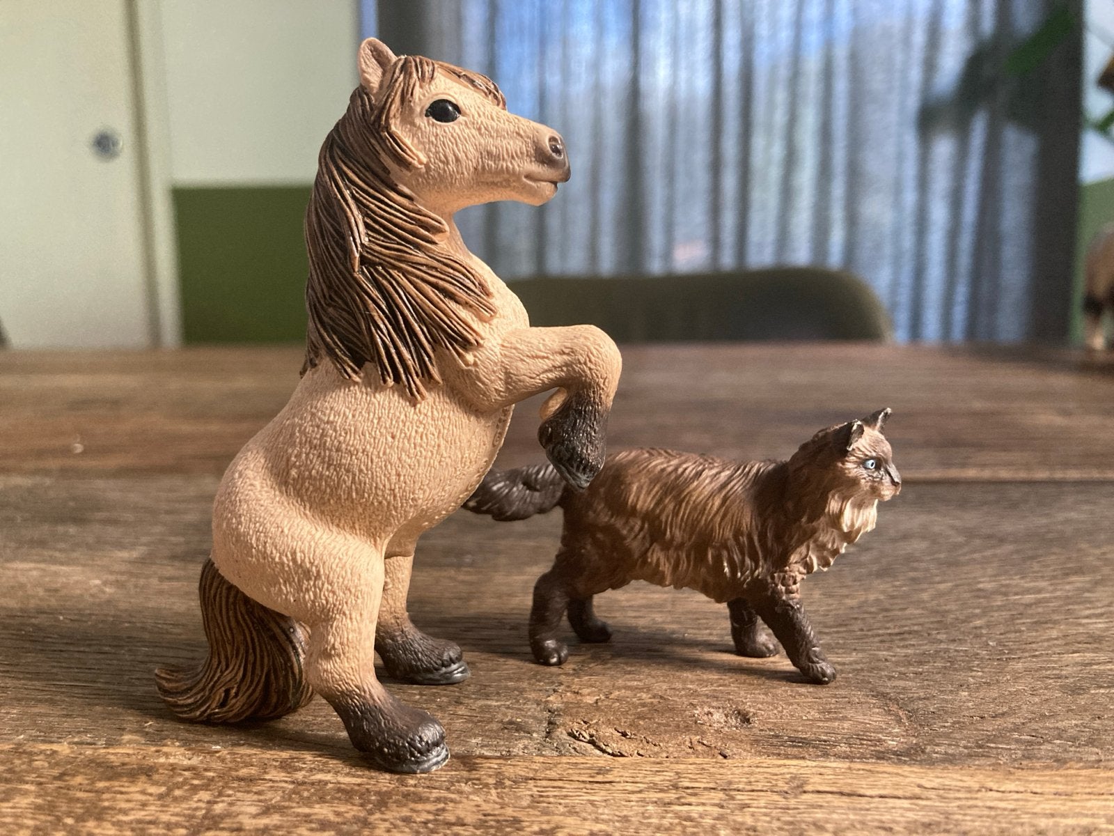 Schleich paard en kat speelfiguren, Ophalen of Verzenden, Gebruikt