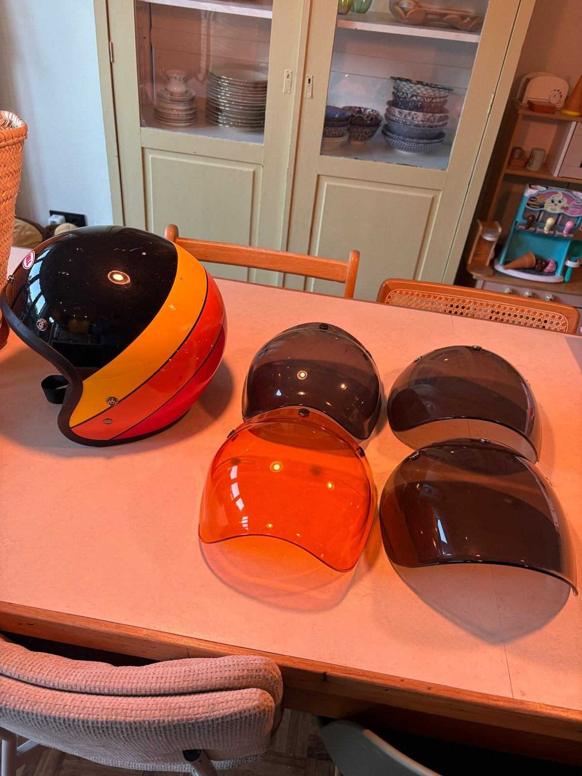 Bell Jethelm met 4 vizieren - Maat XL, Heren, Ophalen of Verzenden, Tweedehands, XL