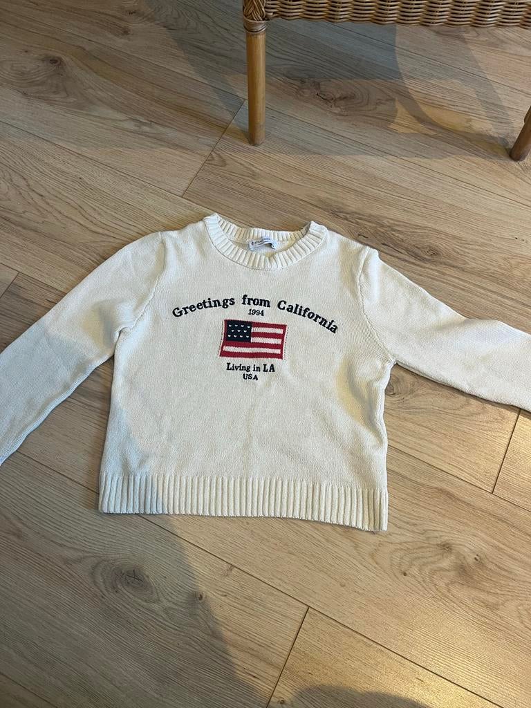 Stradivarius trui met 'Greetings from California' print, Ophalen of Verzenden, Zo goed als nieuw, Maat 36 (S), Wit