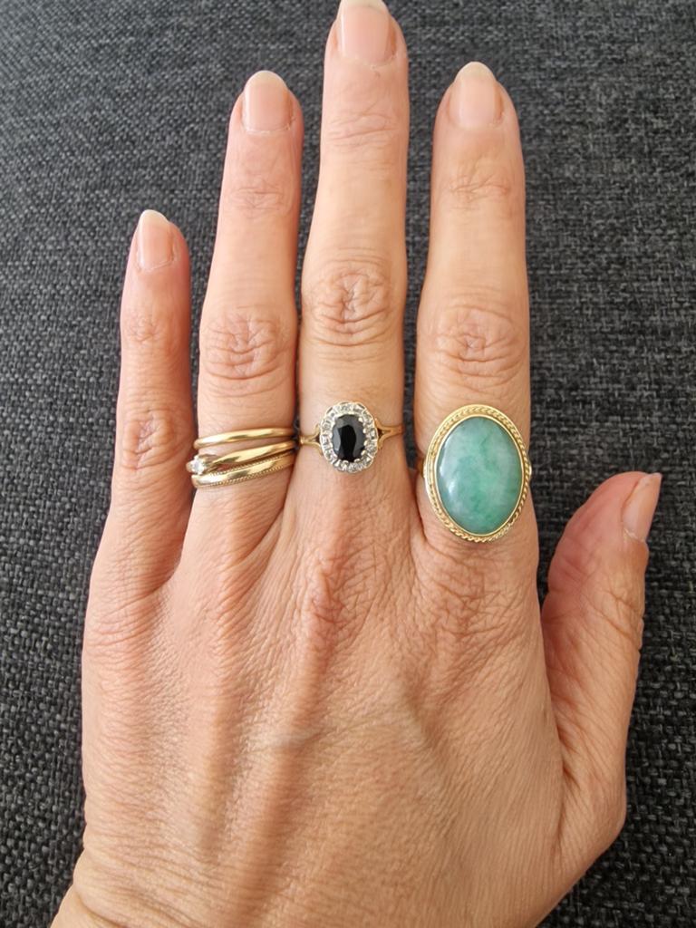 Ring goud jade! 14 karaat., Nieuw, Ophalen of Verzenden, Kleiner dan 17, Dame
