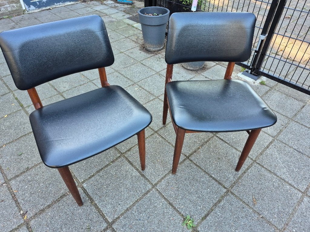Retro stoelen, Gebruikt, Twee, Zwart, Jaren 70-80