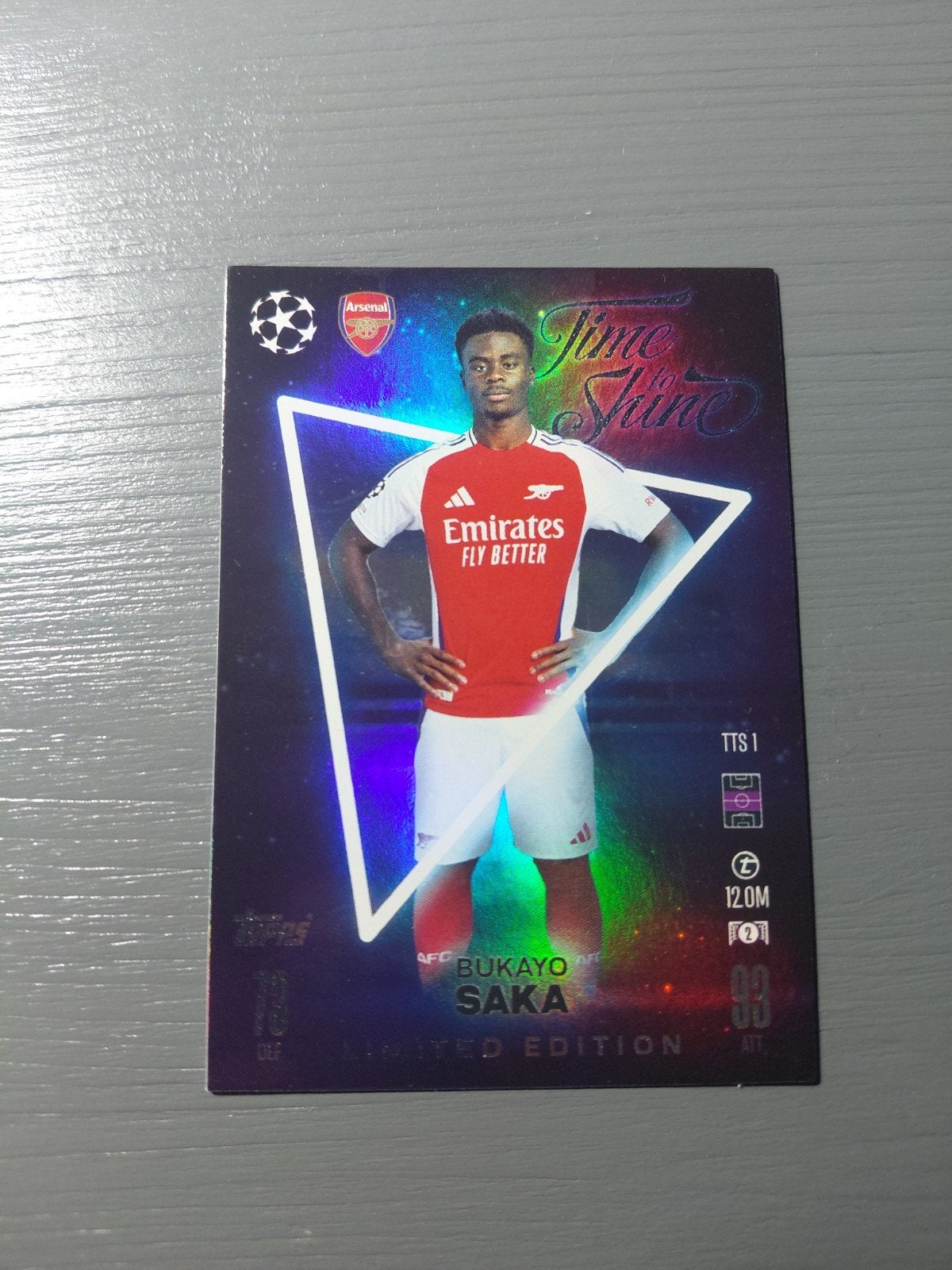 bukayo saka (limited edition) topps arsenal, Verzamelen, Ophalen of Verzenden, Nieuw, Buitenlandse clubs, Spelerskaart