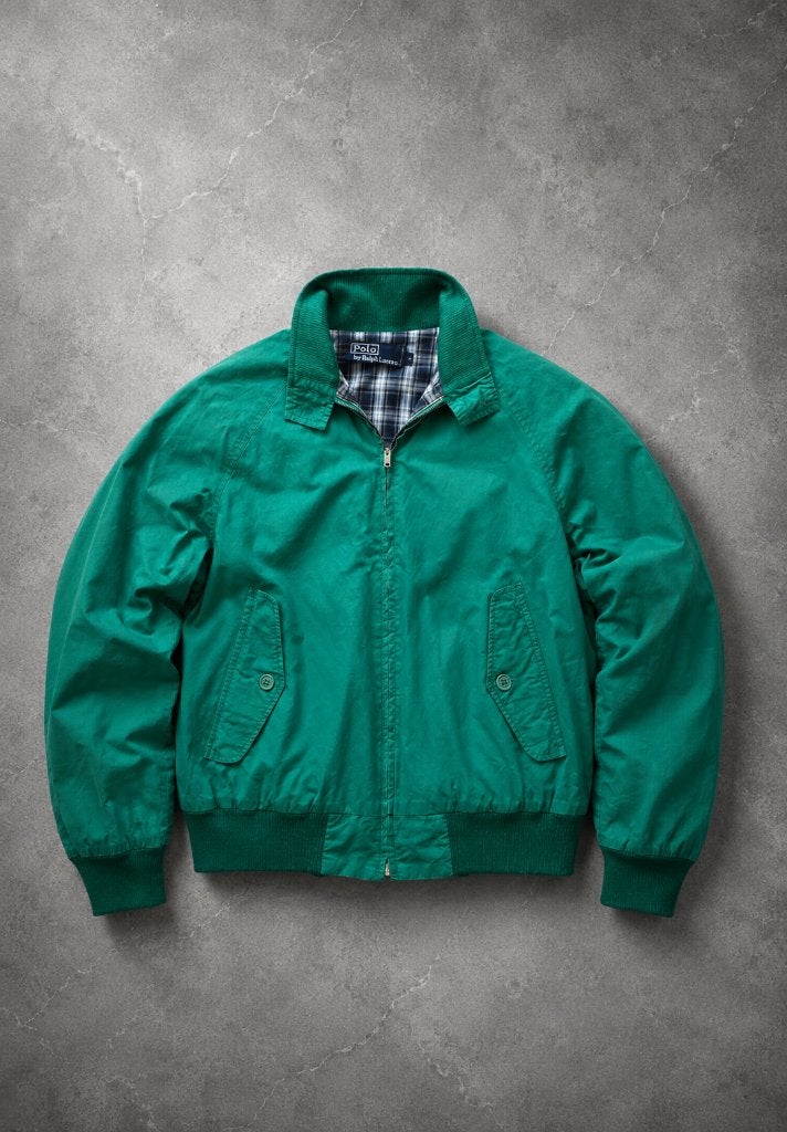 Vintage Polo Ralph Lauren Harrington Jacket Groen M, Maat 48/50 (M), Ralph Lauren, Ophalen of Verzenden, Zo goed als nieuw