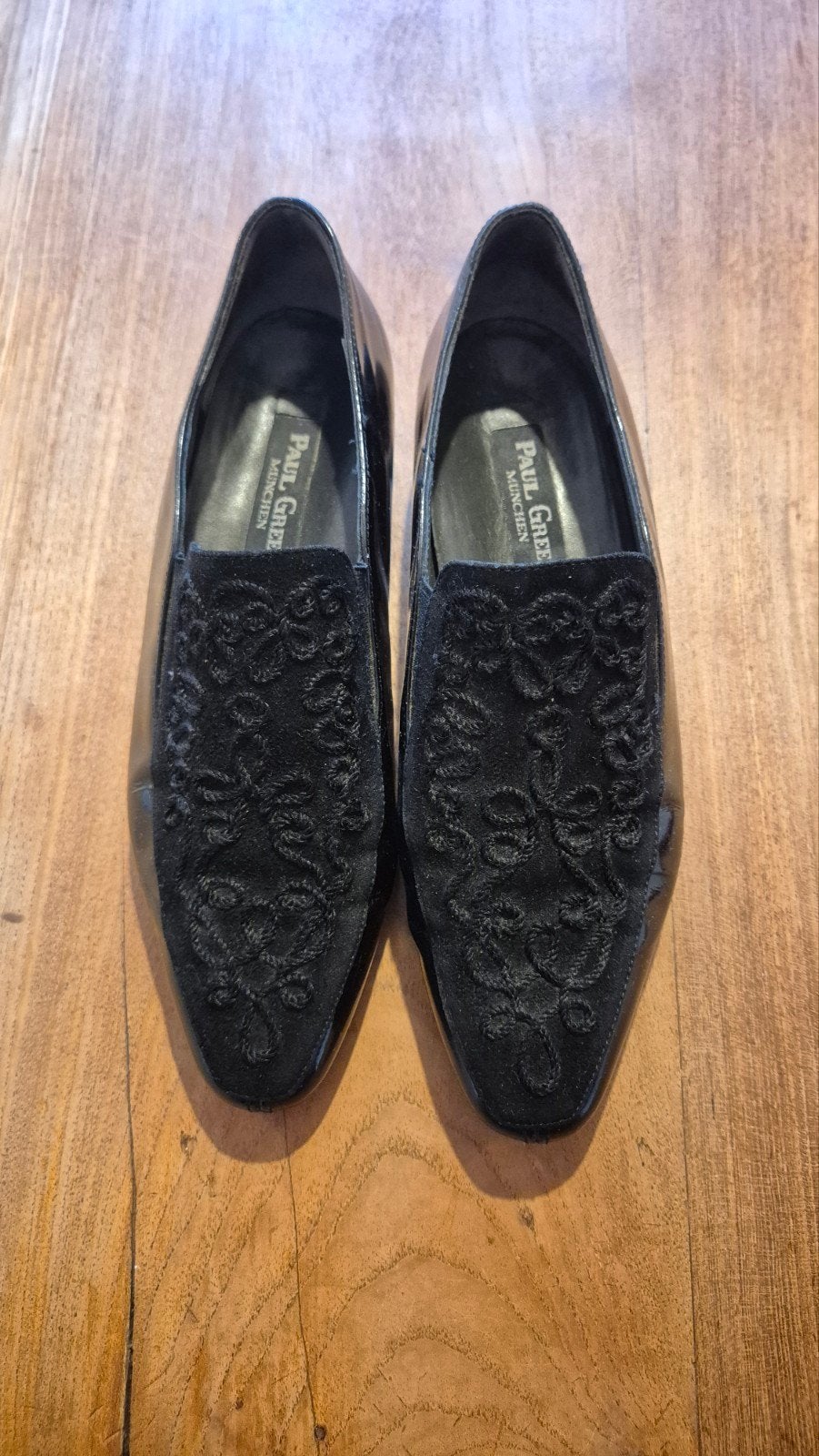 Zwarte Paul Green München loafers, vintage, maat 36, Paul Green München, Ophalen of Verzenden, Zo goed als nieuw, Instappers