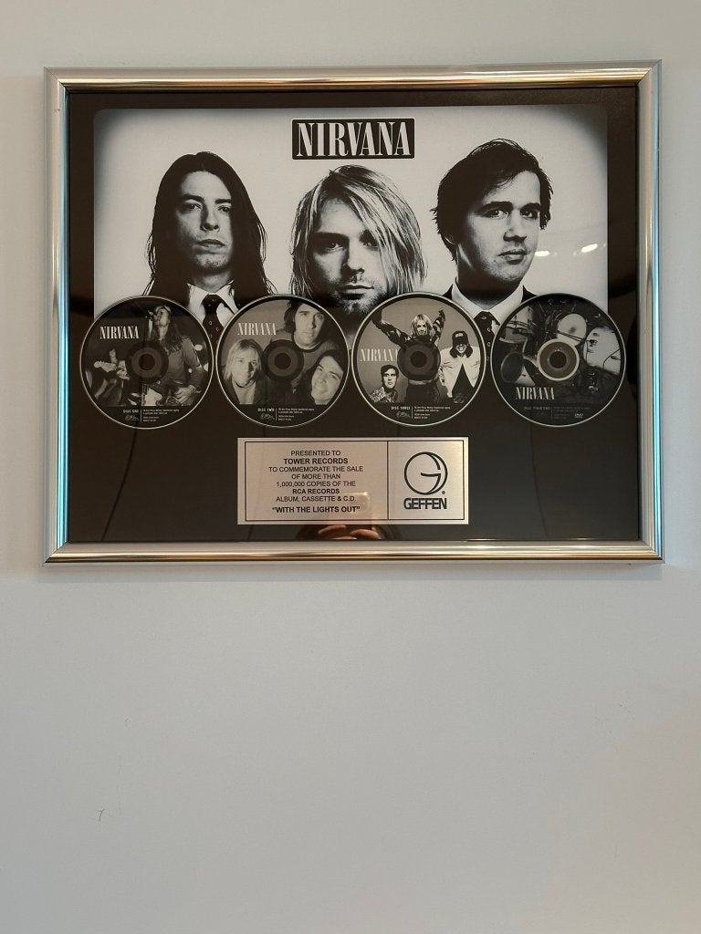 Nirvana “With the Lights Out” verkoopaward – Tower Records, Ophalen of Verzenden