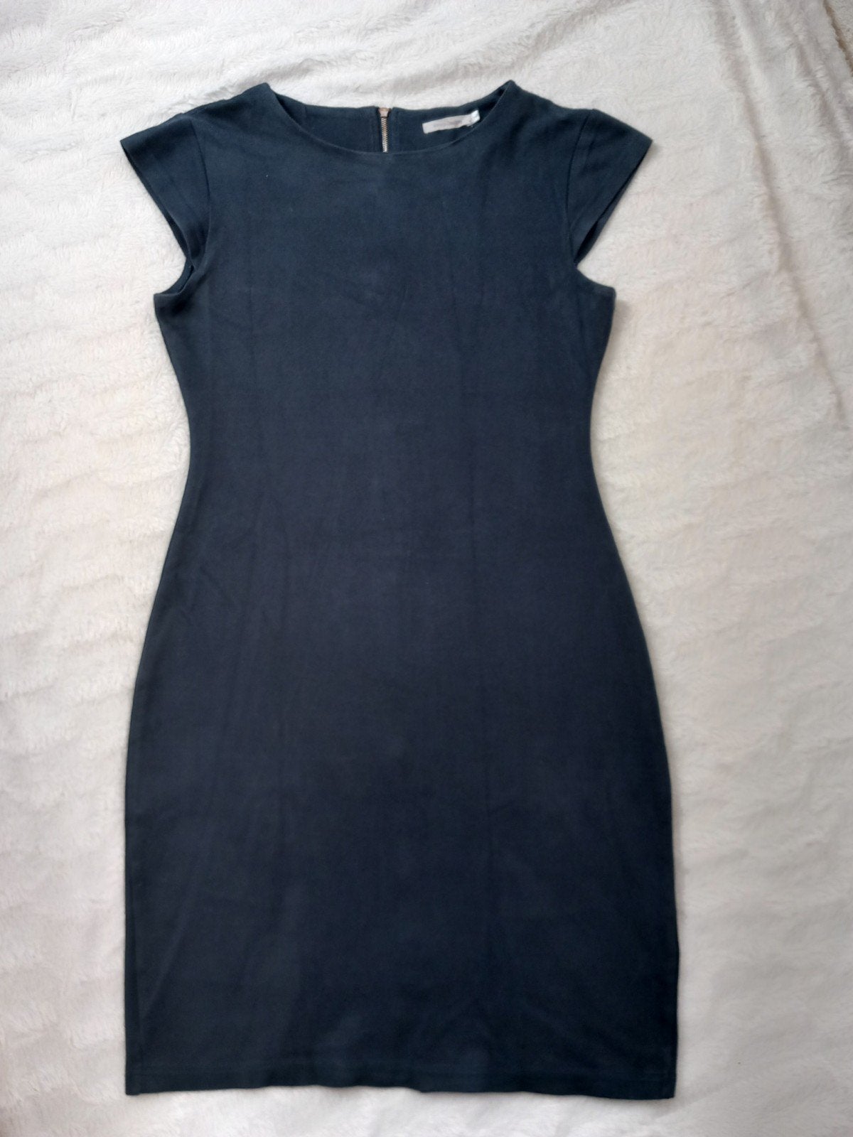 Blauwe jurk, suède-look, maat 38, Maat 38/40 (M), Vintage Dressing, Blauw, Ophalen of Verzenden