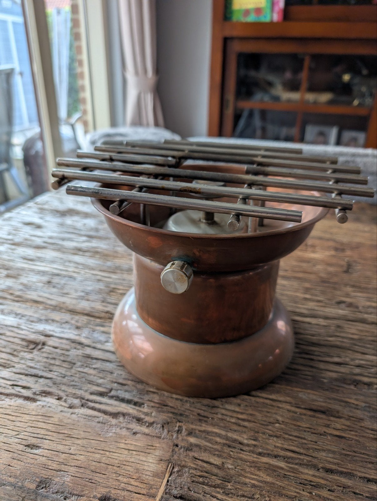 Vintage Koperen Rechaud met Gasbrander, Ophalen of Verzenden, Koper